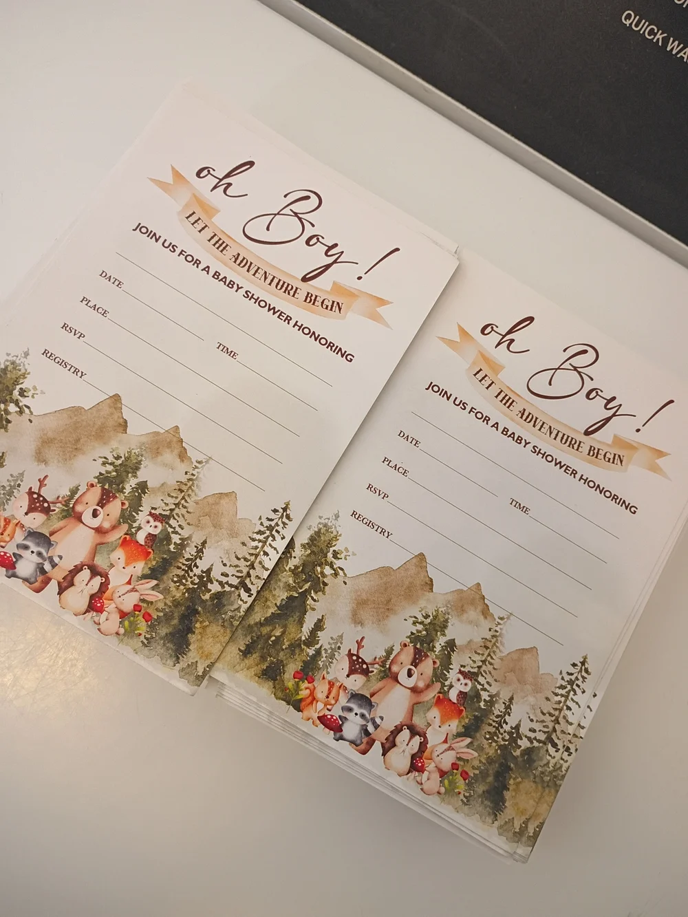 Oh Boy! Woodland Adventure~ Baby Shower Invitation